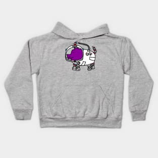 Astronaut Space Pilot Sci Fi Purple Pig Kids Hoodie